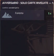 Il pannello MOX dell'avversario: solo le carte rivelate, qui una Foresta.